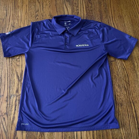 Baltimore Ravens Nike NFL Football On Field Dri-Fit Polo Men's L Purple Employee - Picture 1 of 8